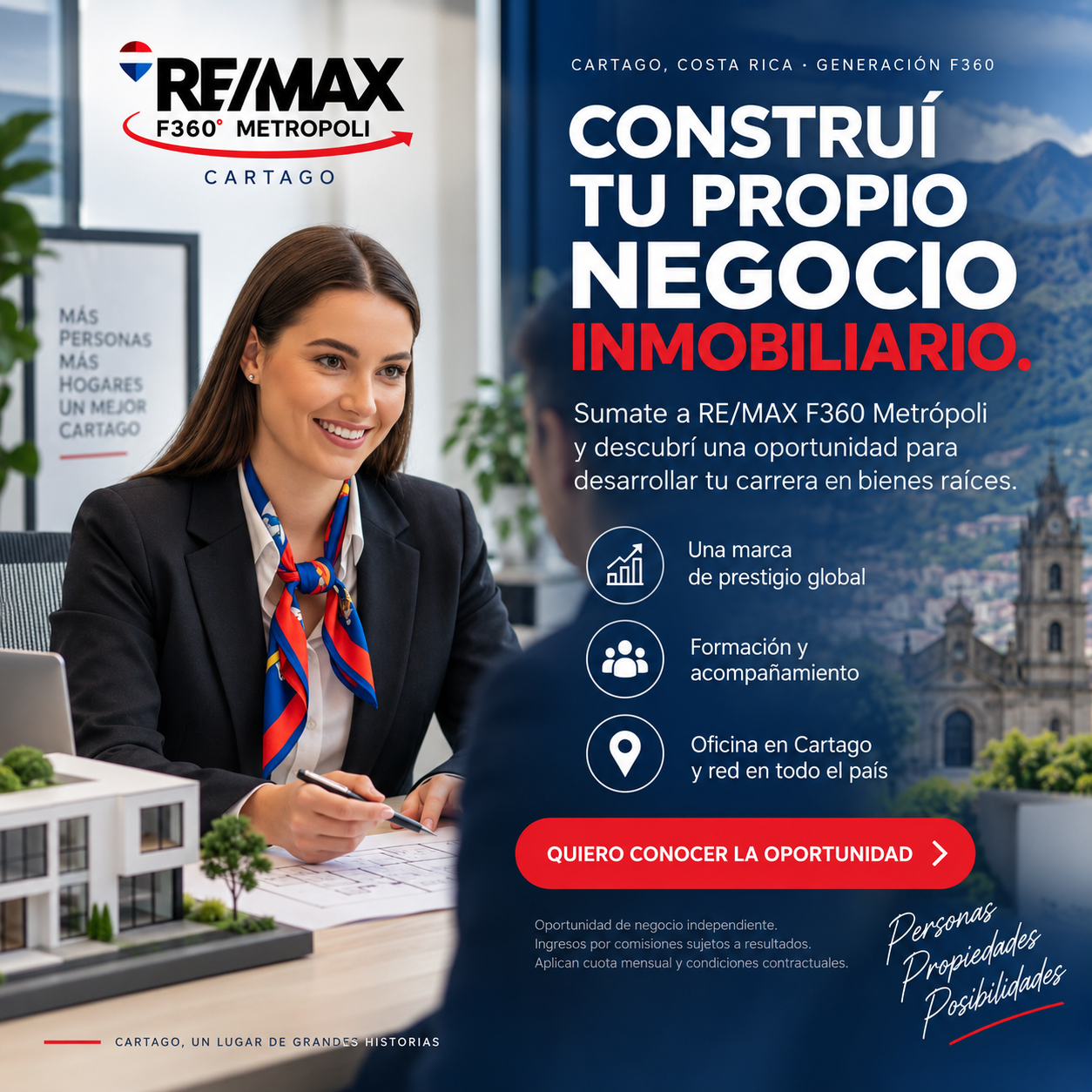 Construí tu propio negocio inmobiliario — RE/MAX F360 Metrópoli Cartago
